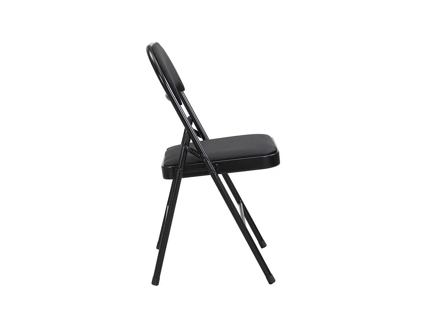 Juego de 2 sillas plegables de terciopelo y metal - Negro - ORTENSIA