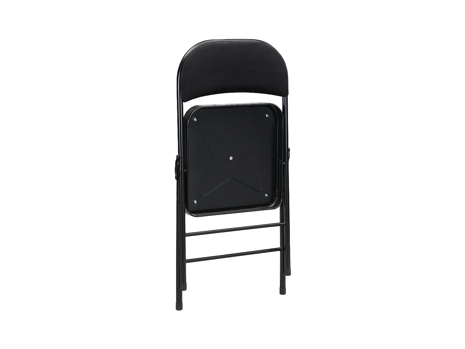 Juego de 2 sillas plegables de terciopelo y metal - Negro - ORTENSIA