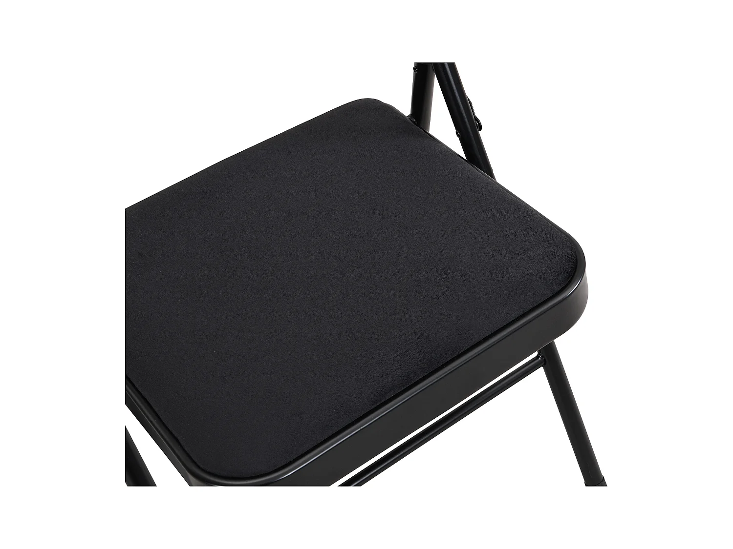 Juego de 2 sillas plegables de terciopelo y metal - Negro - ORTENSIA