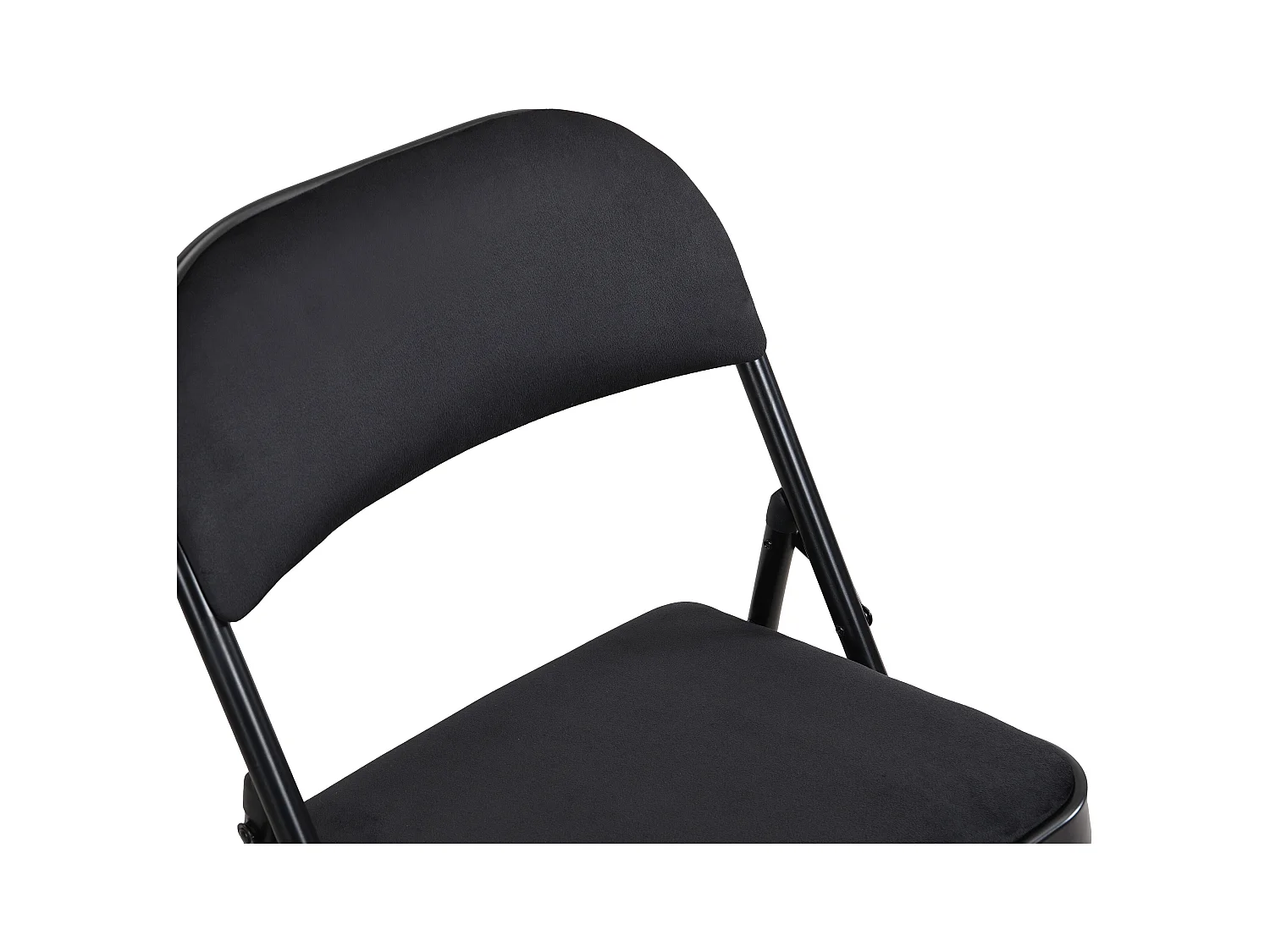 Juego de 2 sillas plegables de terciopelo y metal - Negro - ORTENSIA