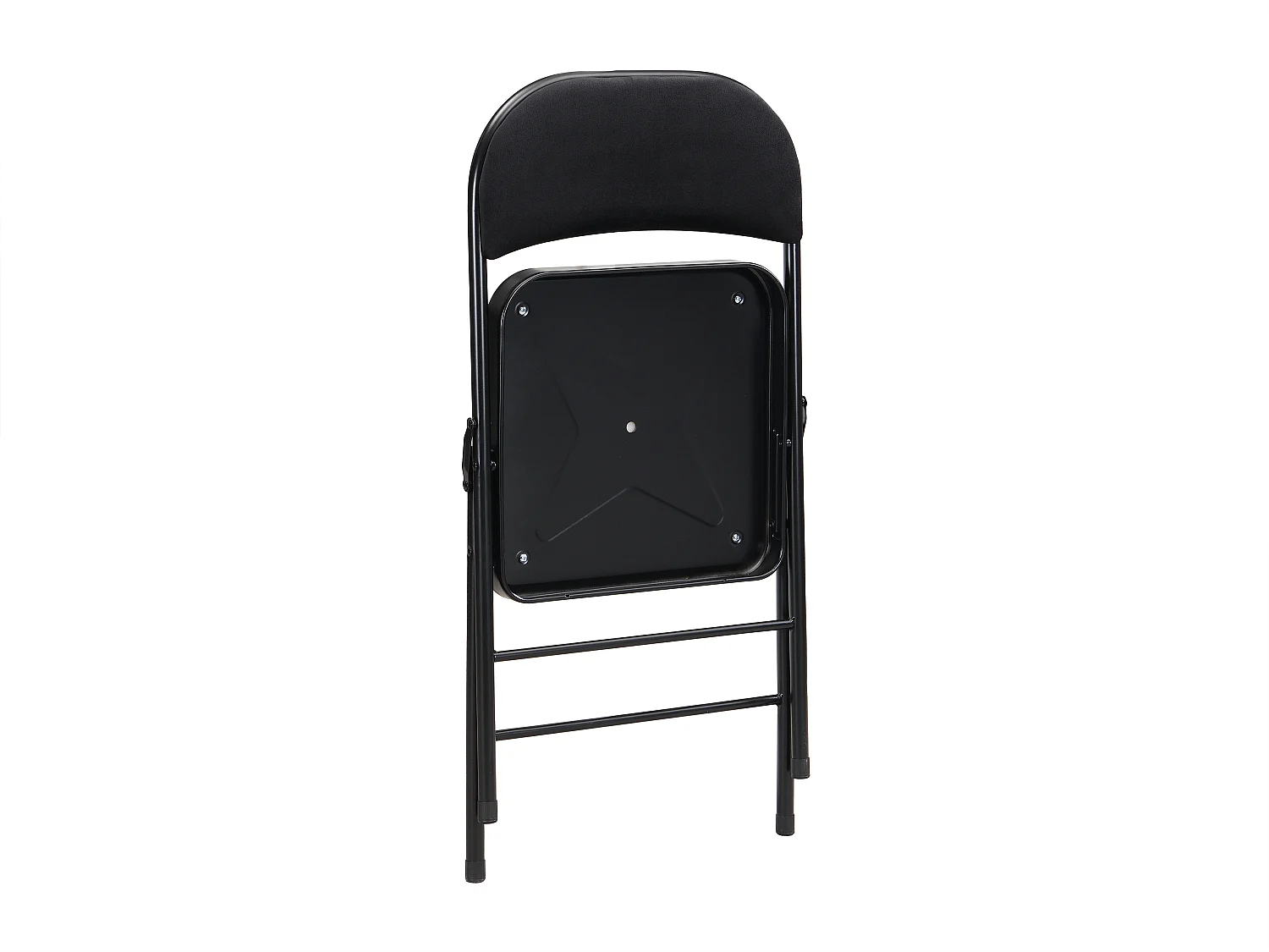 Lot de 2 chaises pliantes en velours et métal - Noir - ORTENSIA