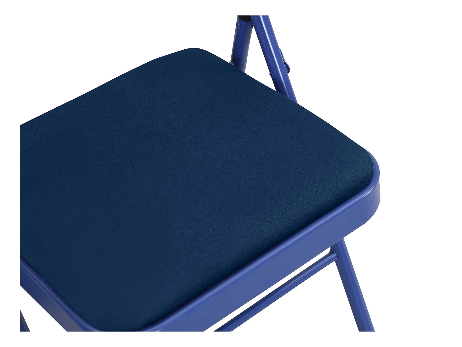 Juego de 2 sillas plegables de terciopelo y metal - Azul - ORTENSIA