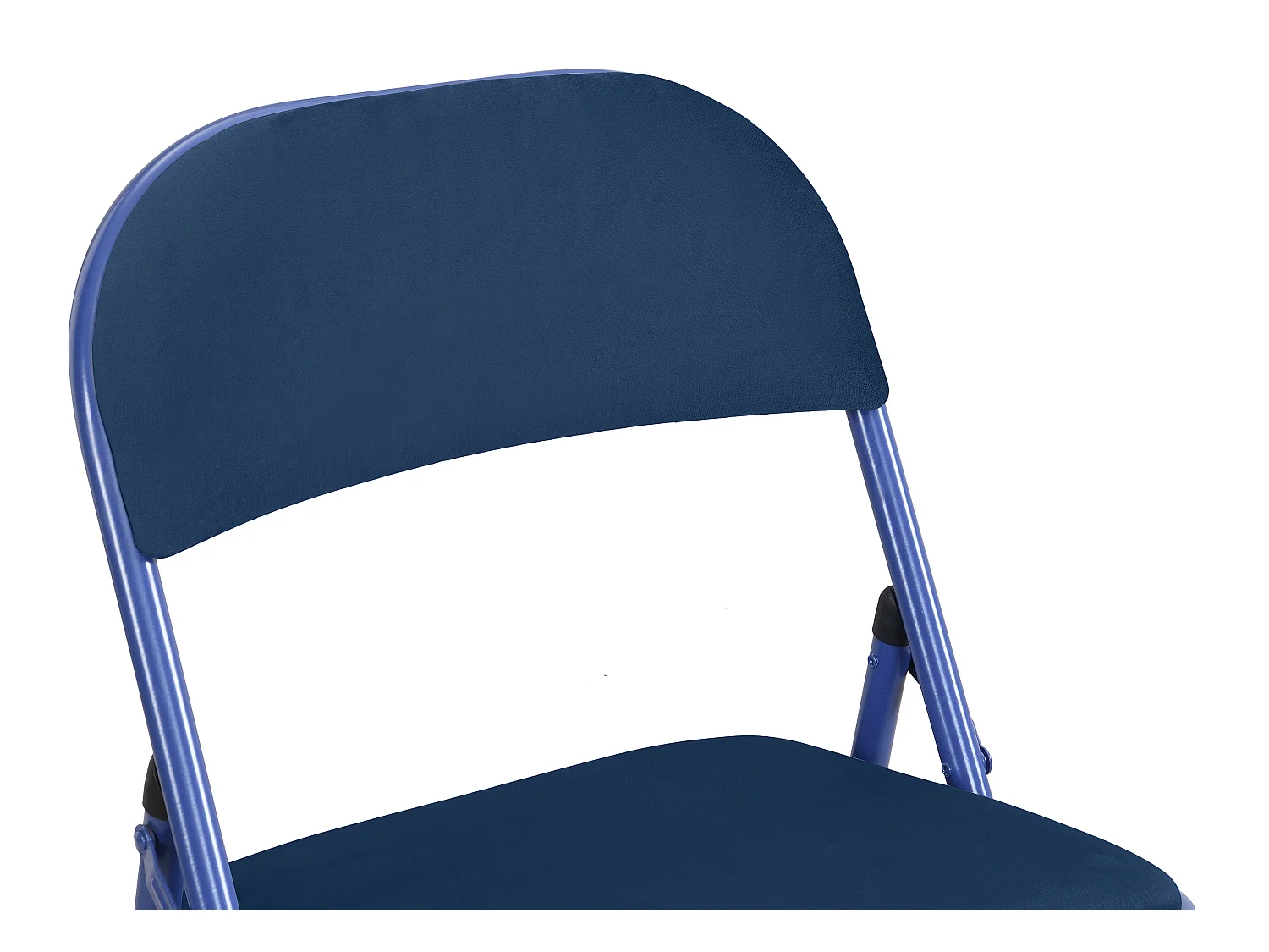Juego de 2 sillas plegables de terciopelo y metal - Azul - ORTENSIA
