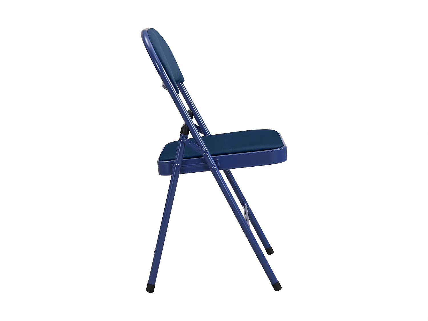 Lot de 2 chaises pliantes en velours et métal - Bleu - ORTENSIA