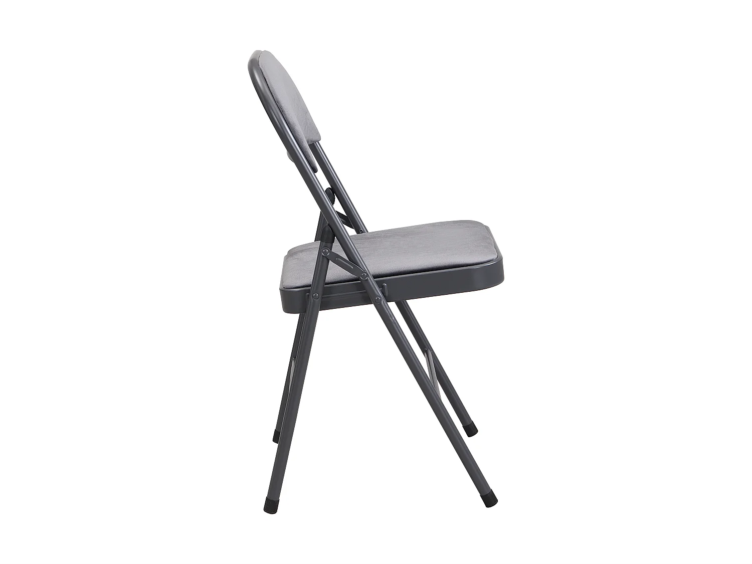 Klappstuhl 2er-Set - Samt & Metall - Grau - ORTENSIA