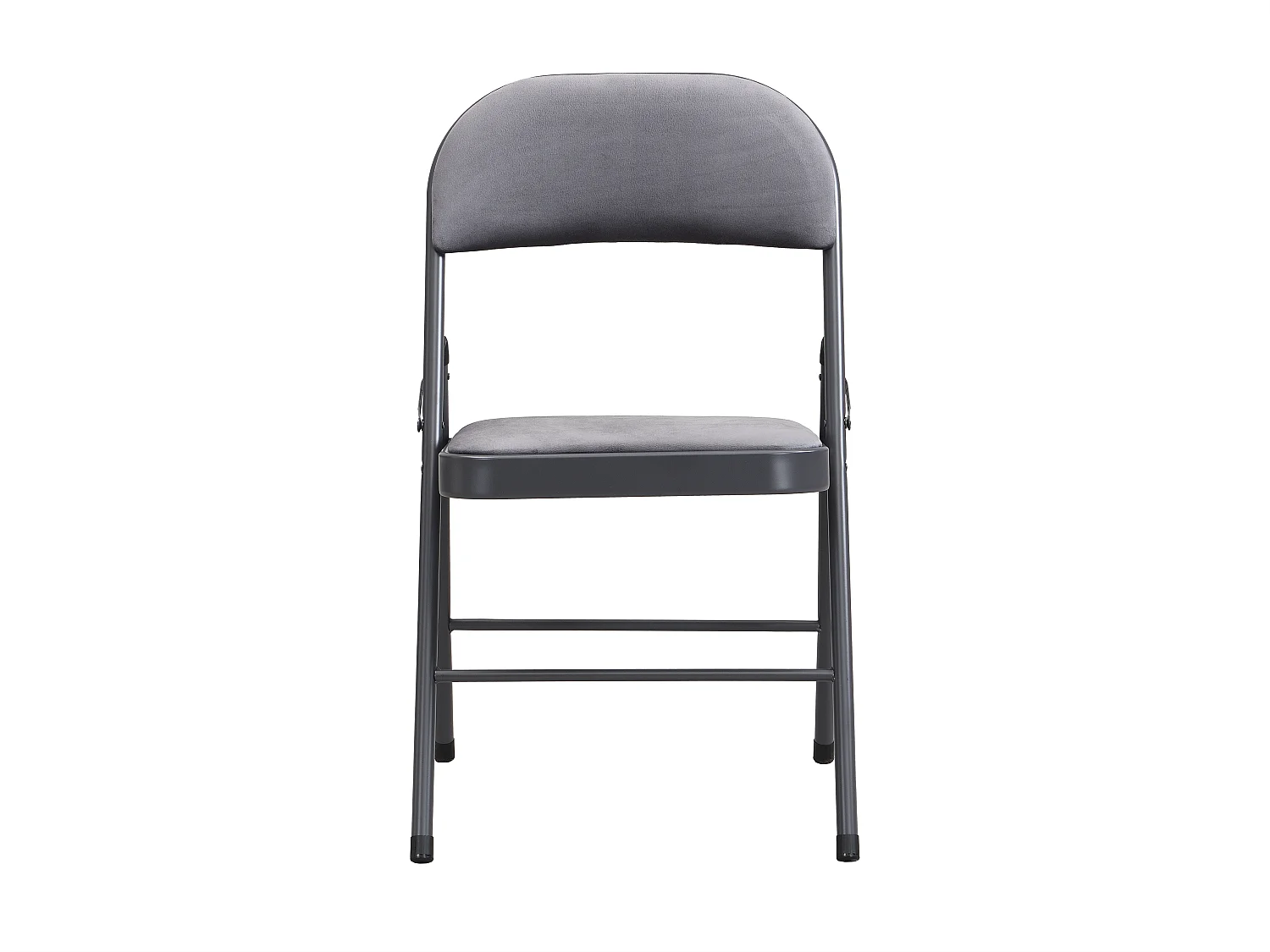 Klappstuhl 2er-Set - Samt & Metall - Grau - ORTENSIA