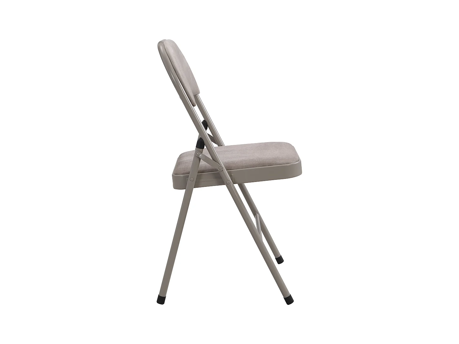 Klappstuhl 2er-Set - Samt & Metall - Taupe - ORTENSIA