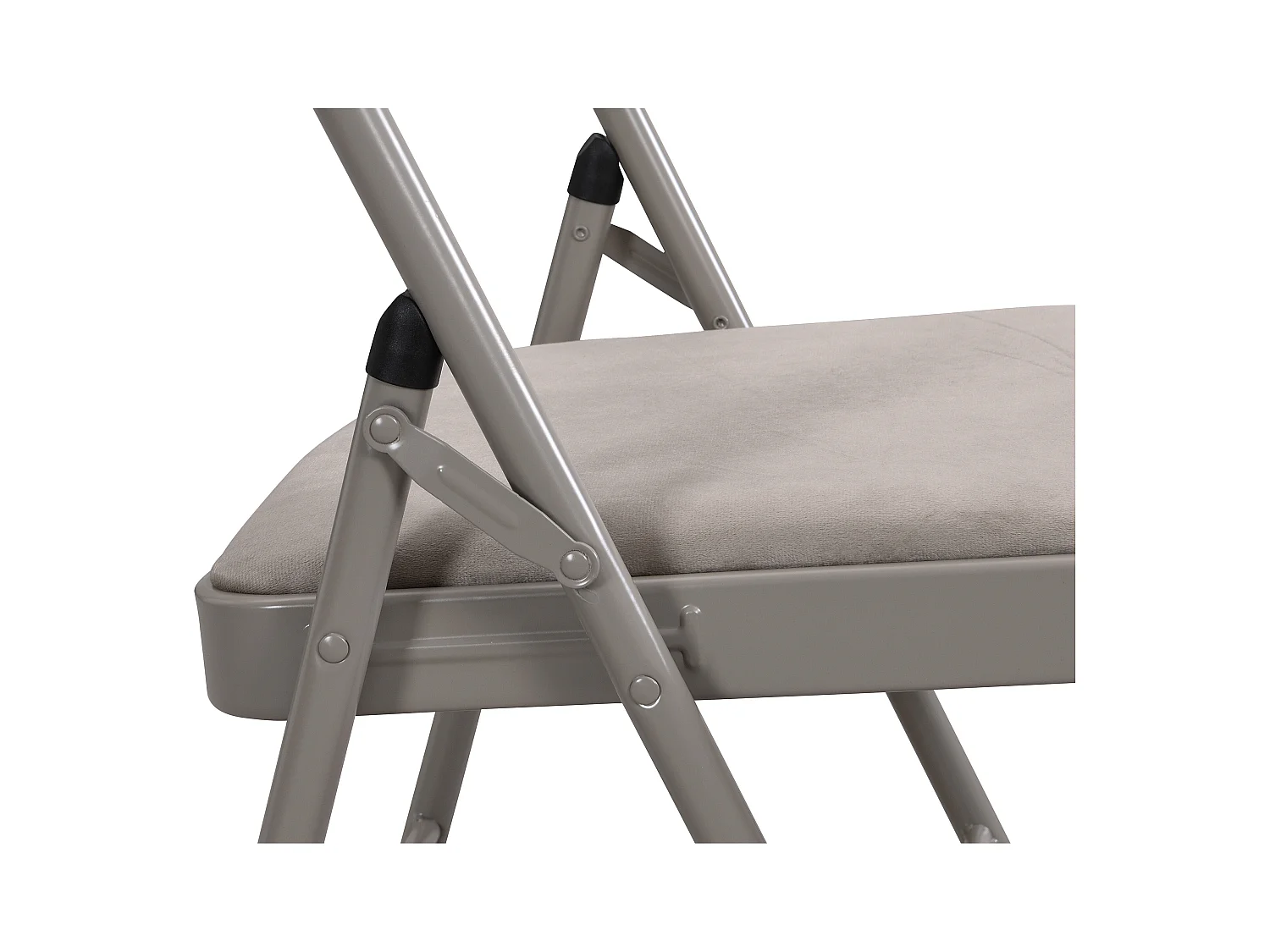 Klappstuhl 2er-Set - Samt & Metall - Taupe - ORTENSIA