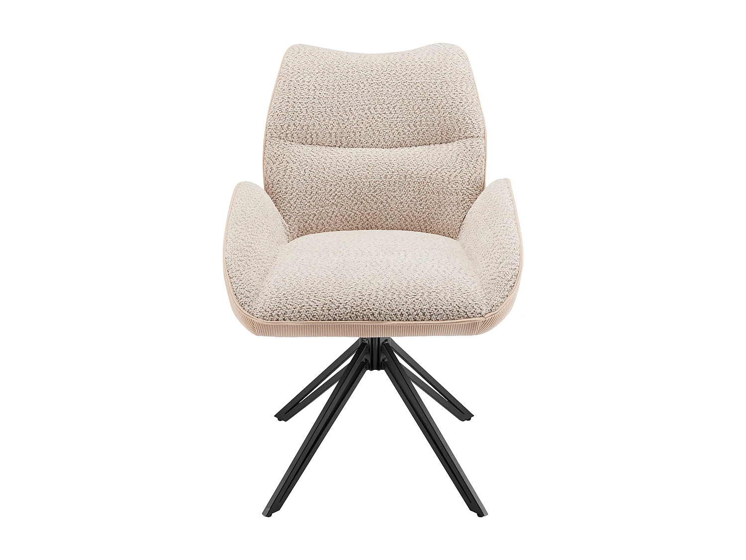 Lot de 6 Chaises de salle à manger - pivotant à 360° - tissu en sherpa - Blanc