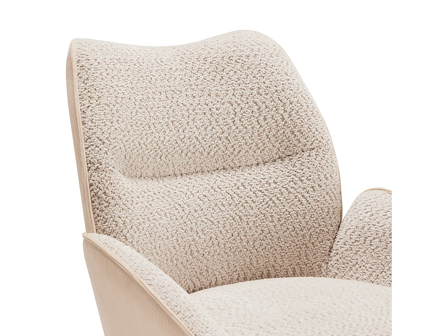 Set van 6 eetkamerstoelen - 360° draaibaar - sherpa stof - Wit