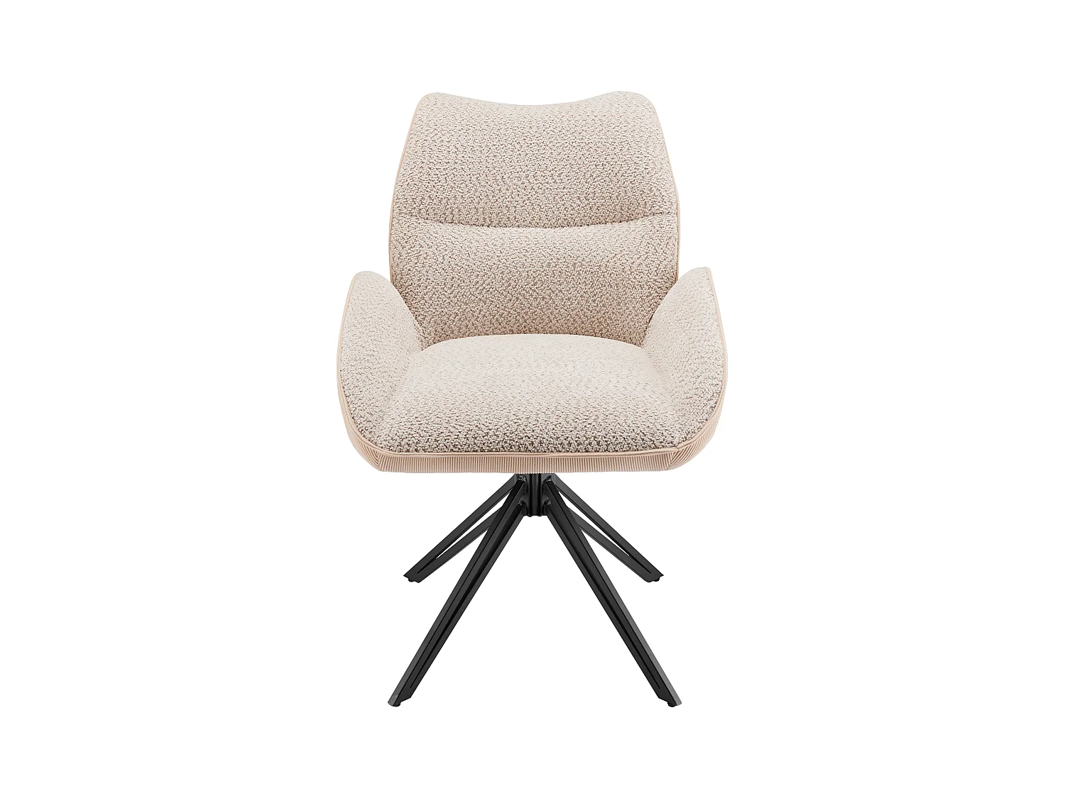 Set van 6 eetkamerstoelen - 360° draaibaar - sherpa stof - Wit