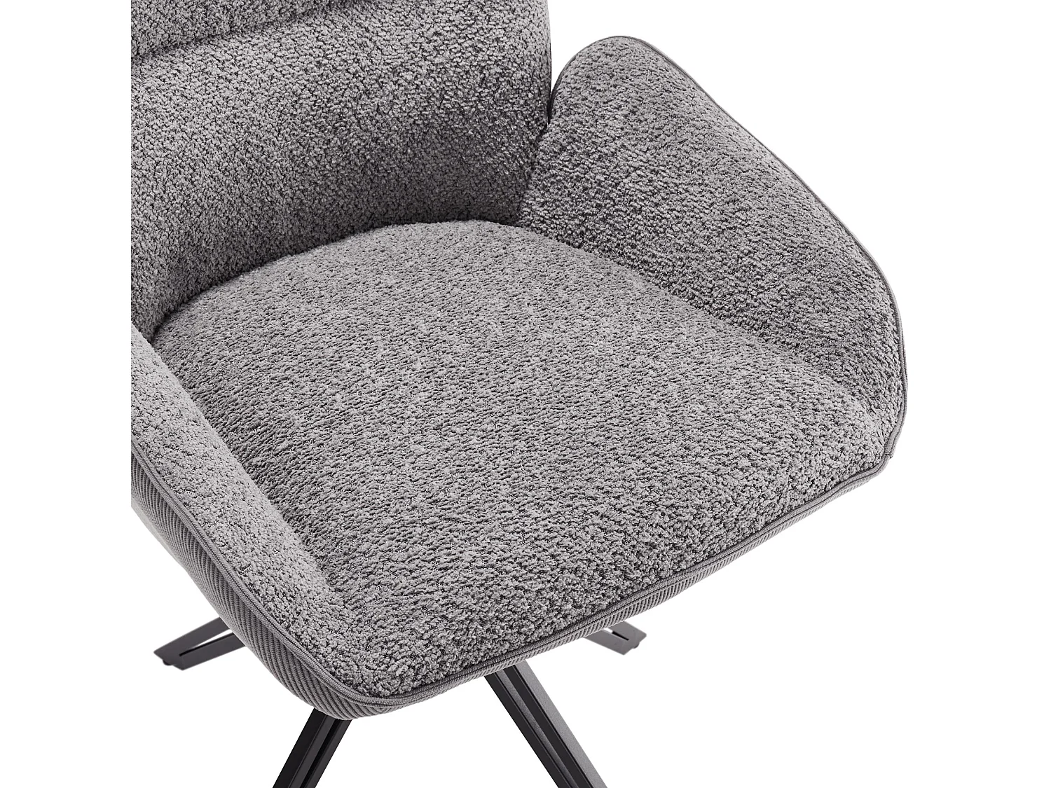 Lot de 6 Chaises de salle à manger - pivotant à 360° - tissu en sherpa - Gris