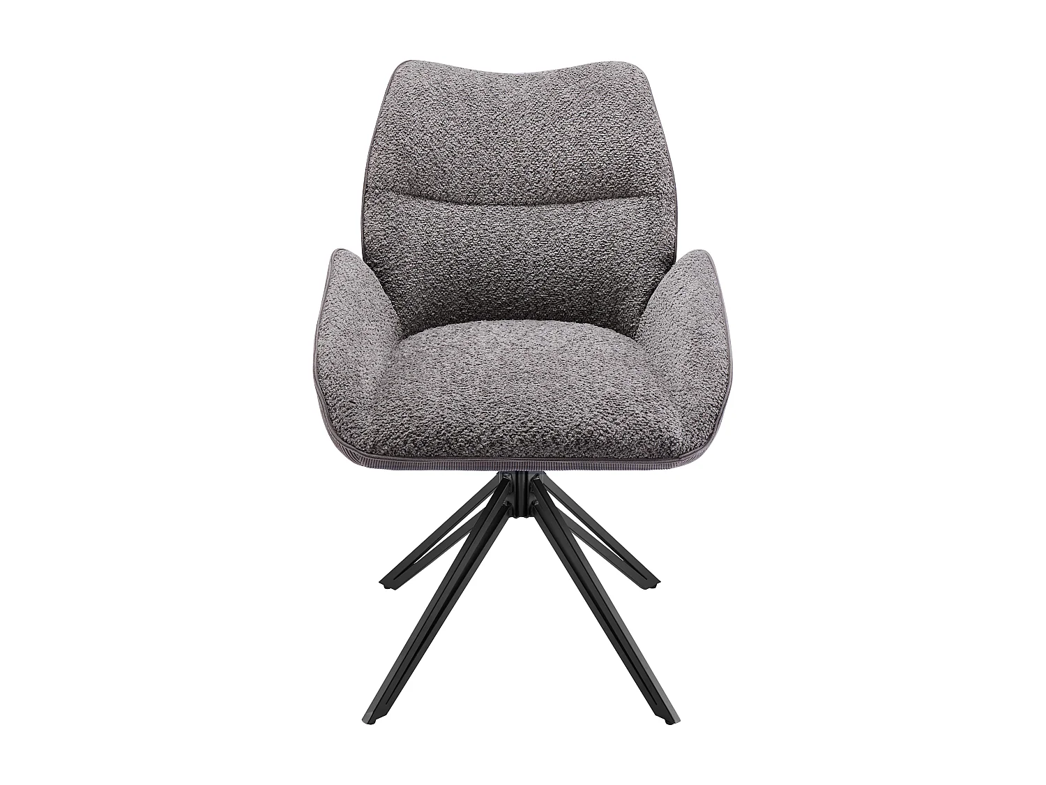 Set van 2 eetkamerstoelen - 360° draaibaar - sherpa stof - Grijs