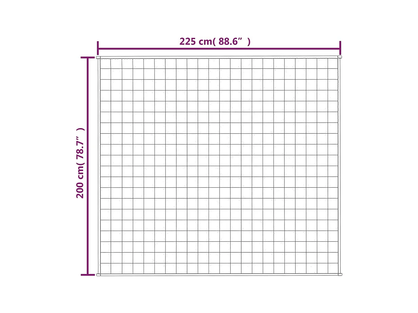 Verzwaringsdeken 200x225 cm 13 kg stof grijs