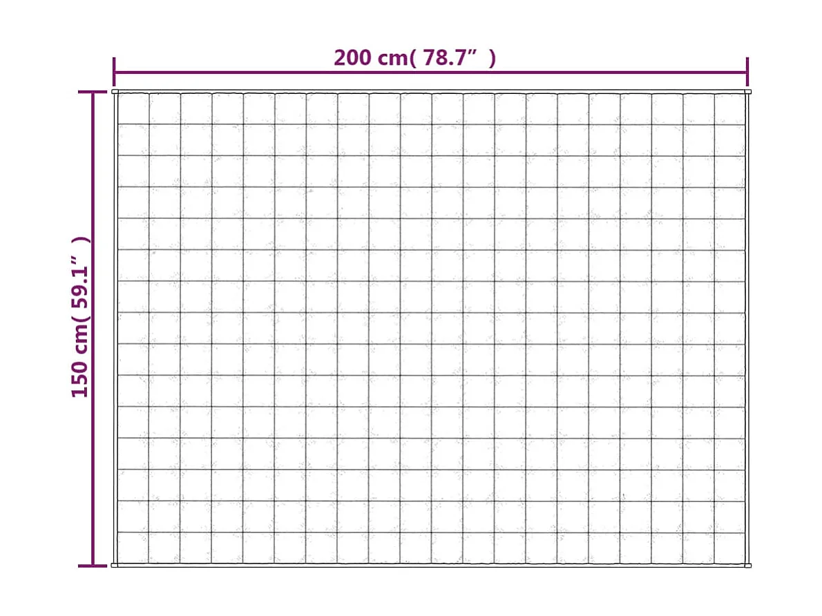 Couverture lestée Bleu 150x200 7 kg Tissu