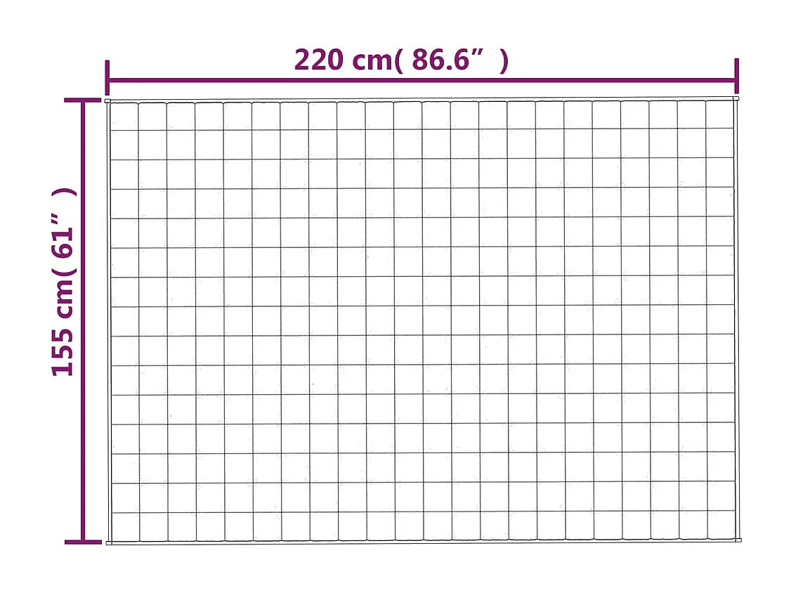 Couverture lestée Crème clair 155x220 7 kg Tissu
