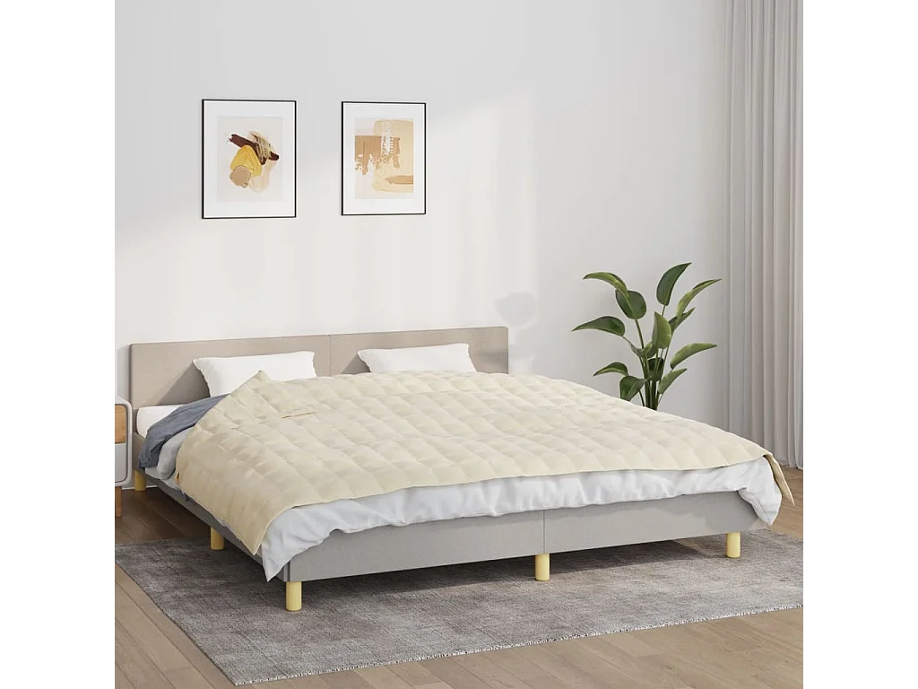 Couverture lestée Crème clair 155x220 7 kg Tissu