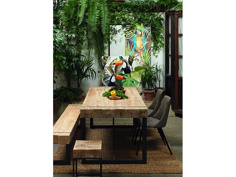 Pacote 2 cadeiras estofadas taupe com pés metálicos pretos