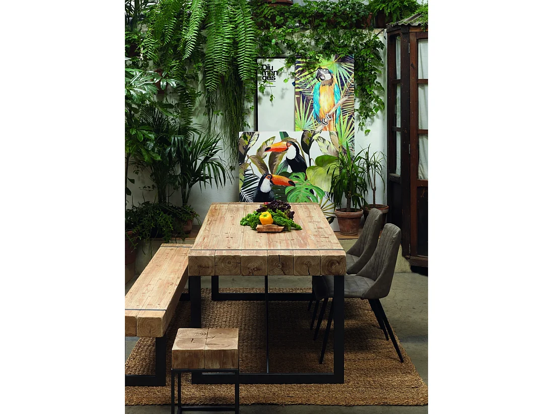 Lot de 2 chaises rembourrées taupe avec pieds métalliques noirs