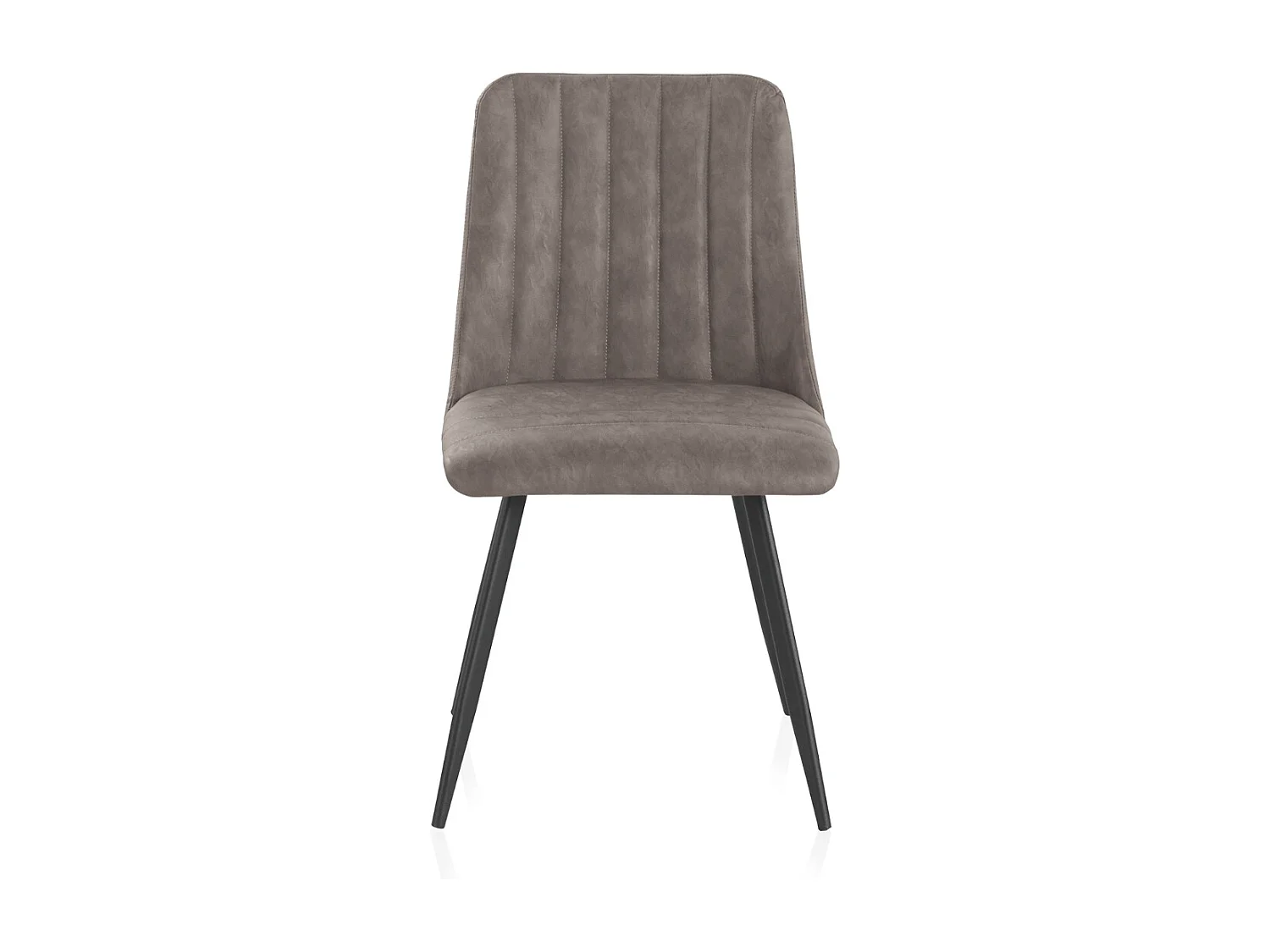 Lot de 2 chaises rembourrées taupe avec pieds métalliques noirs