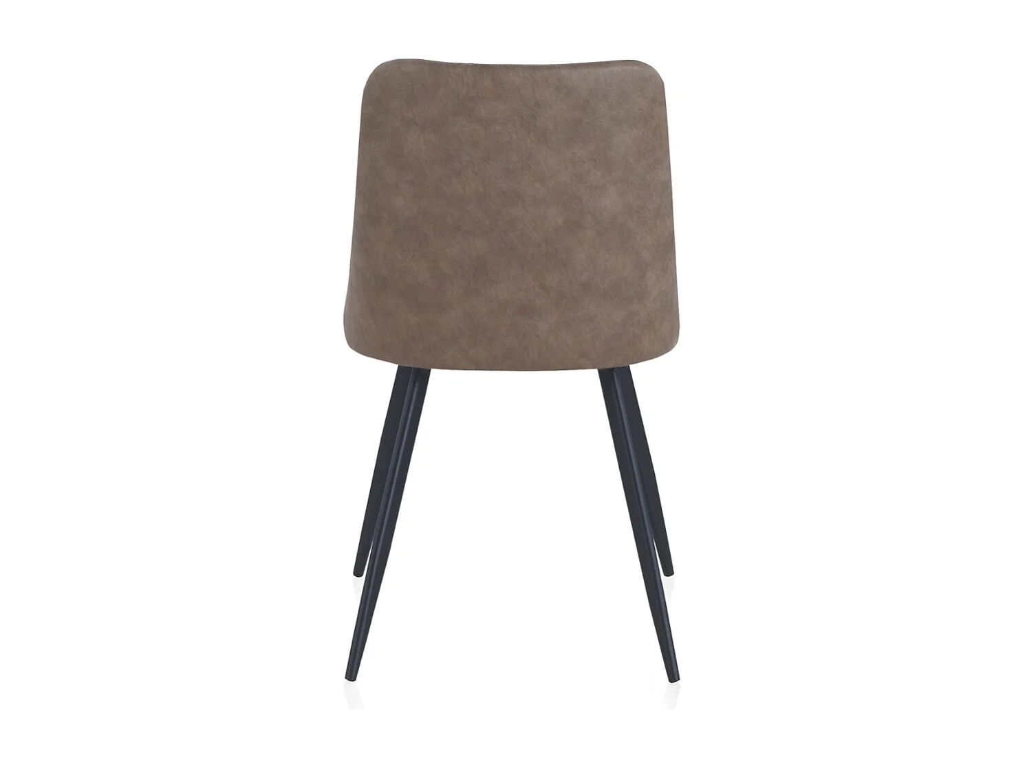 Lot de 2 chaises rembourrées taupe avec pieds métalliques noirs