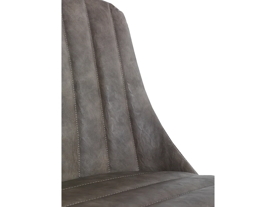 Set di 2 sedie imbottite tortora con gambe metalliche nere