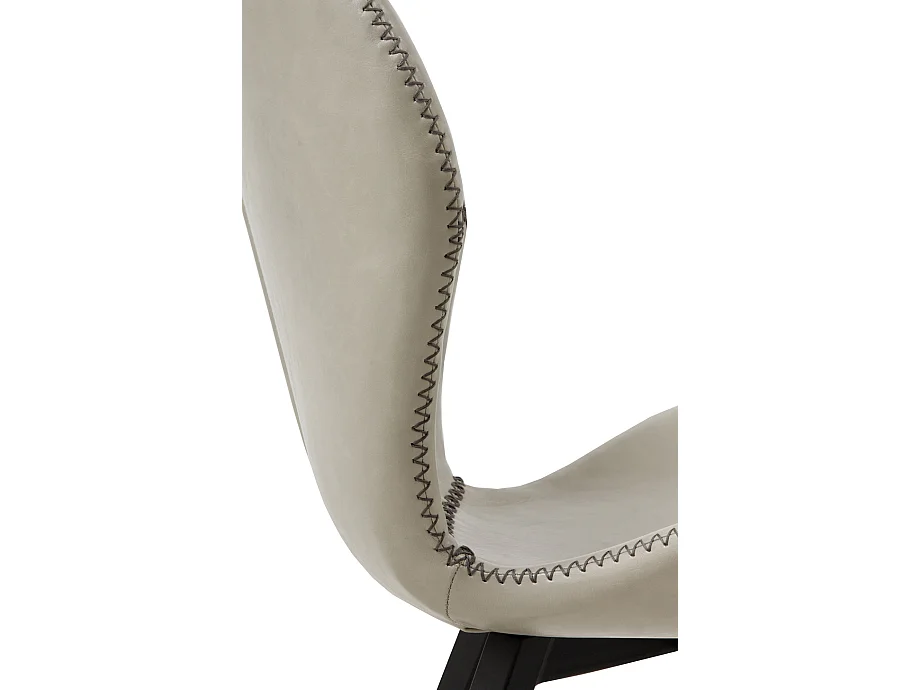 Lot de 4 chaises rembourrées beige avec pieds métalliques noirs