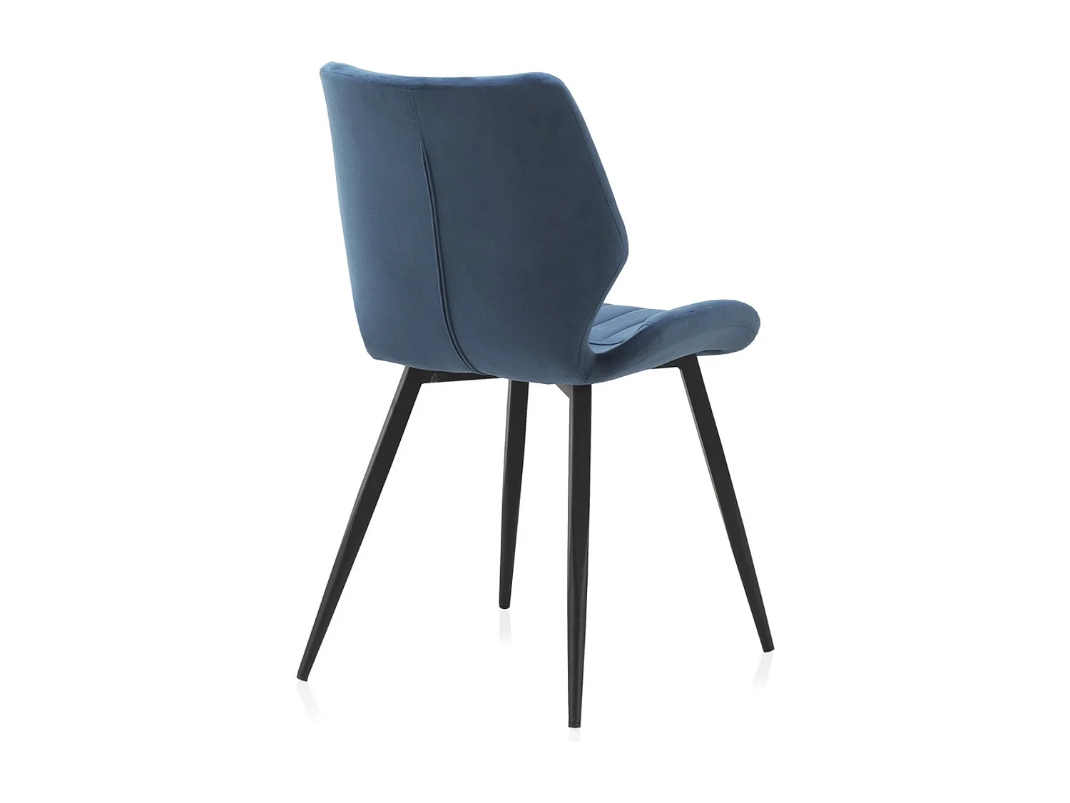 Lot de 2 chaises rembourrées  bleues avec pieds métalliques noirs