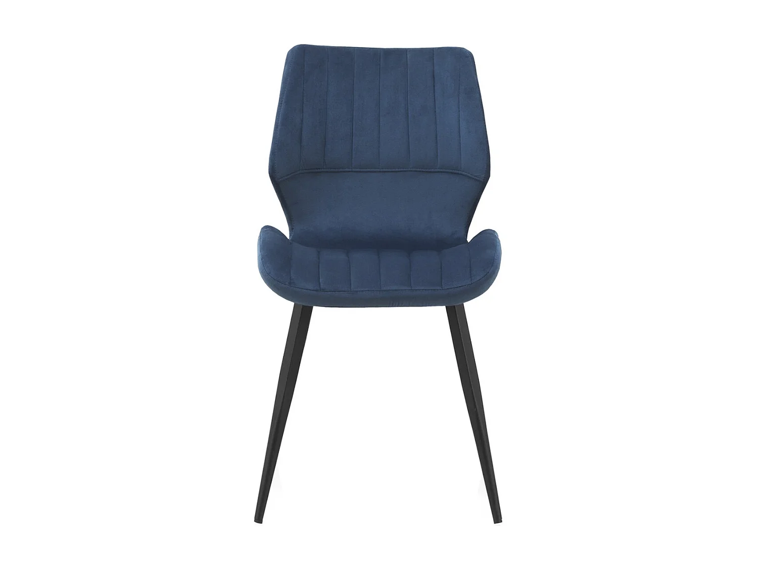 Lot de 2 chaises rembourrées  bleues avec pieds métalliques noirs