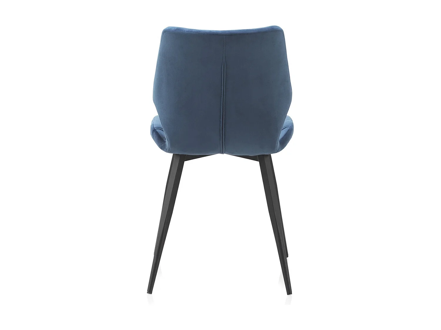 Lot de 2 chaises rembourrées  bleues avec pieds métalliques noirs