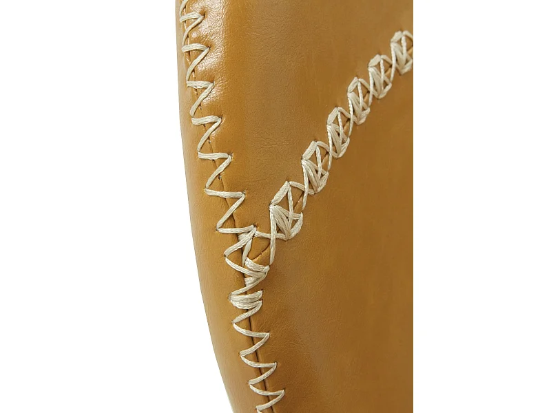 Lot de 4 chaises rembourrées moutarde avec pieds métalliques noirs