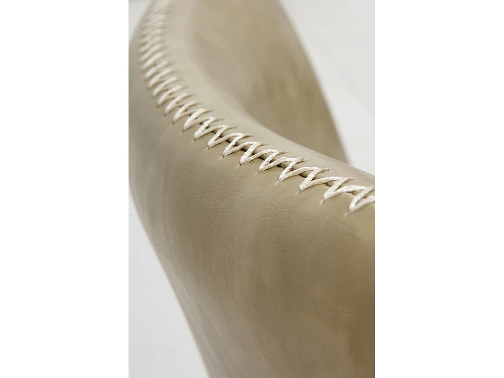 Packung mit 4 cremefarbenen Polsterstühlen mit Beinen aus schwarzem Metall