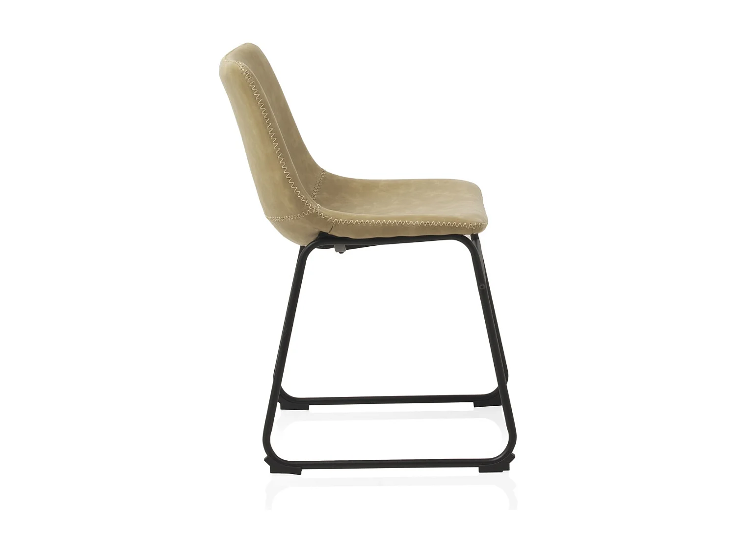 Lot de 4 chaises rembourrées couleur crème avec pieds métalliques noirs