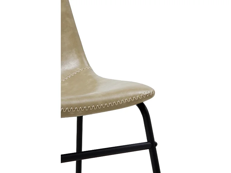 Lot de 4 chaises rembourrées couleur crème avec pieds métalliques noirs