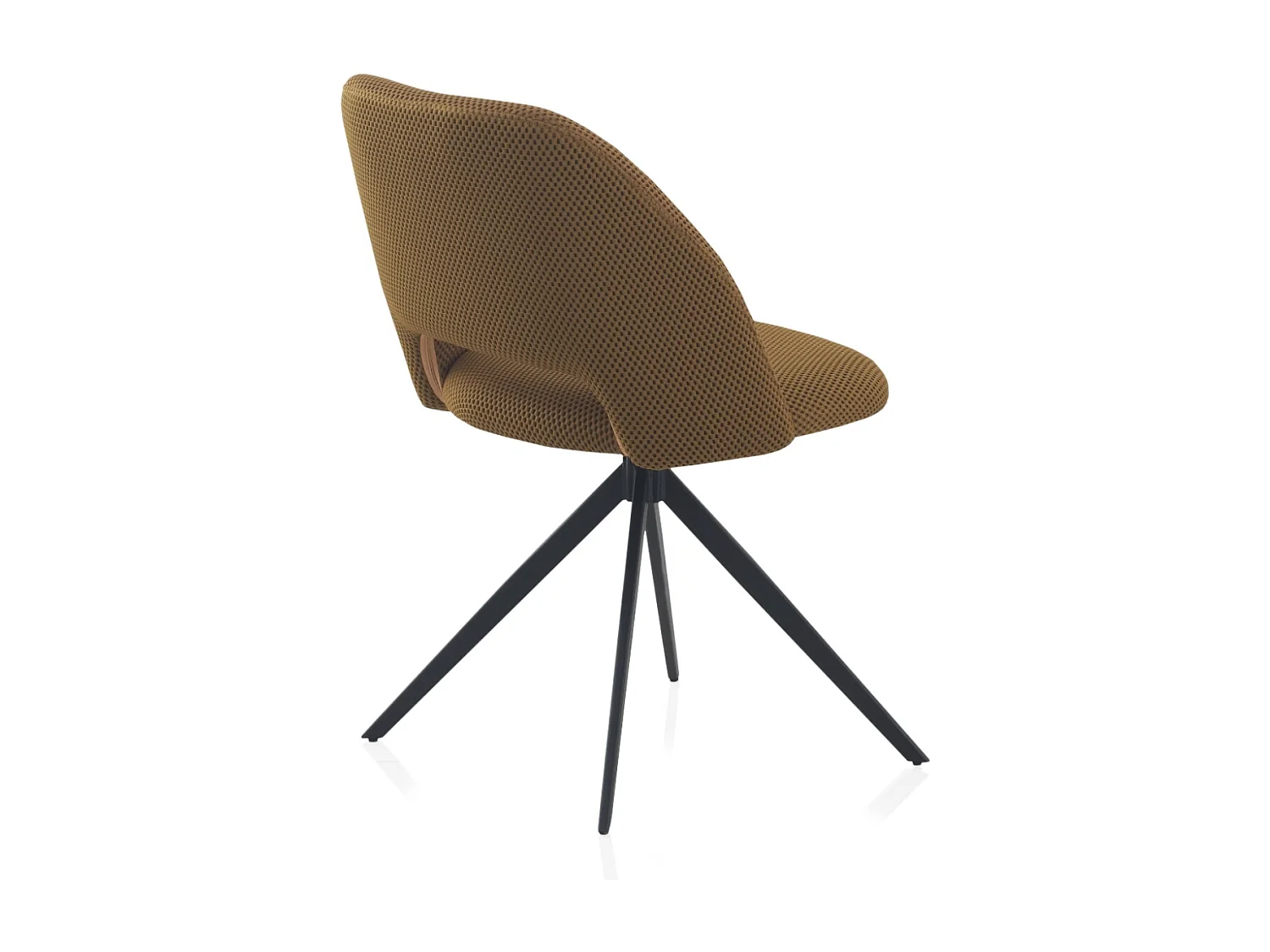 Lot de 4 chaises pivotantes rembourrées nid d'abeille moutarde avec pieds métalliques noirs