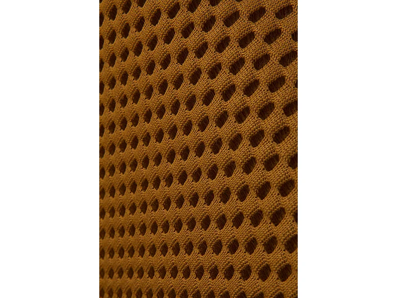 Lot de 4 chaises pivotantes rembourrées nid d'abeille moutarde avec pieds métalliques noirs