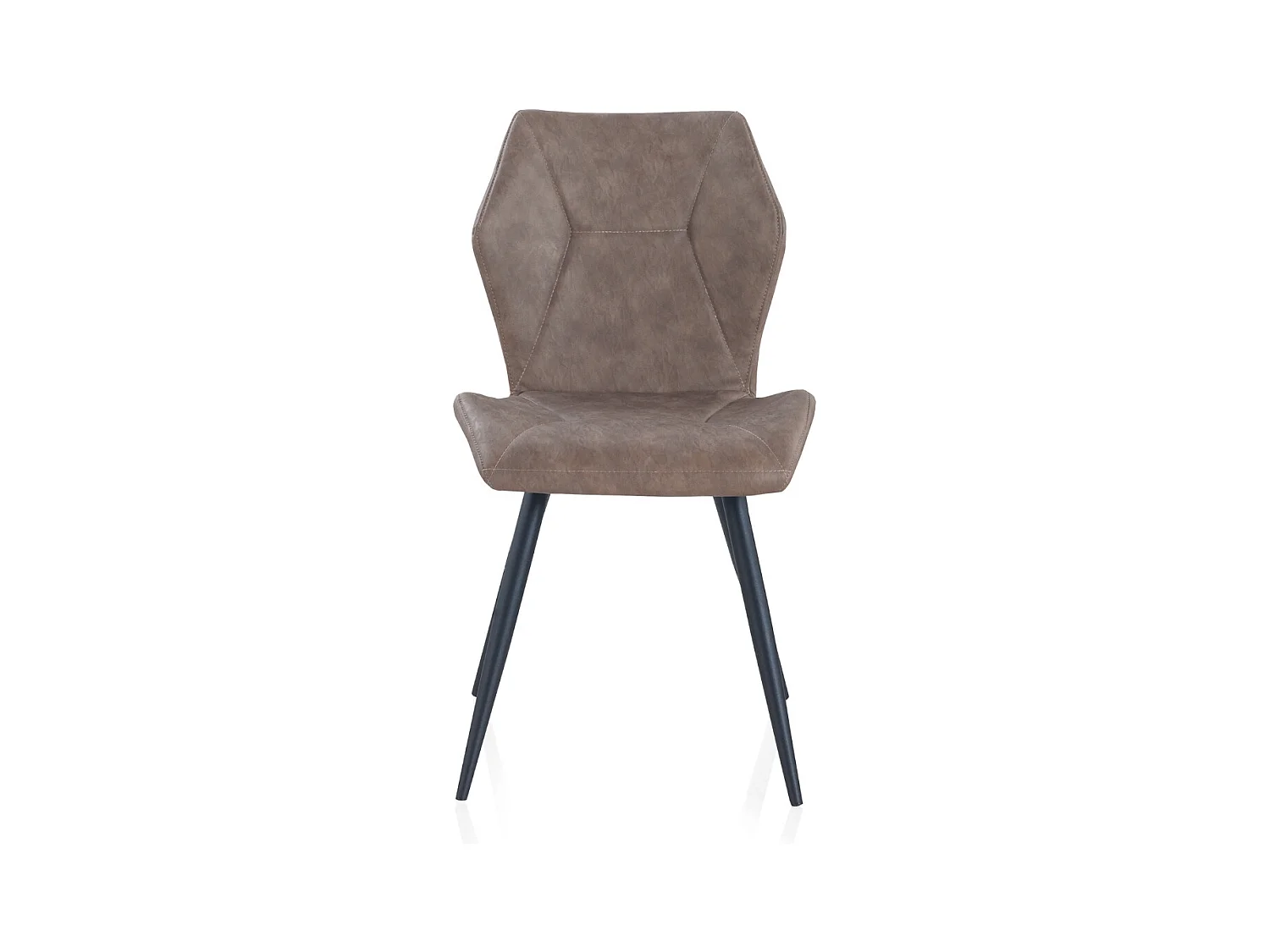 Lot de 2 chaises tapissées taupe pieds métal noir