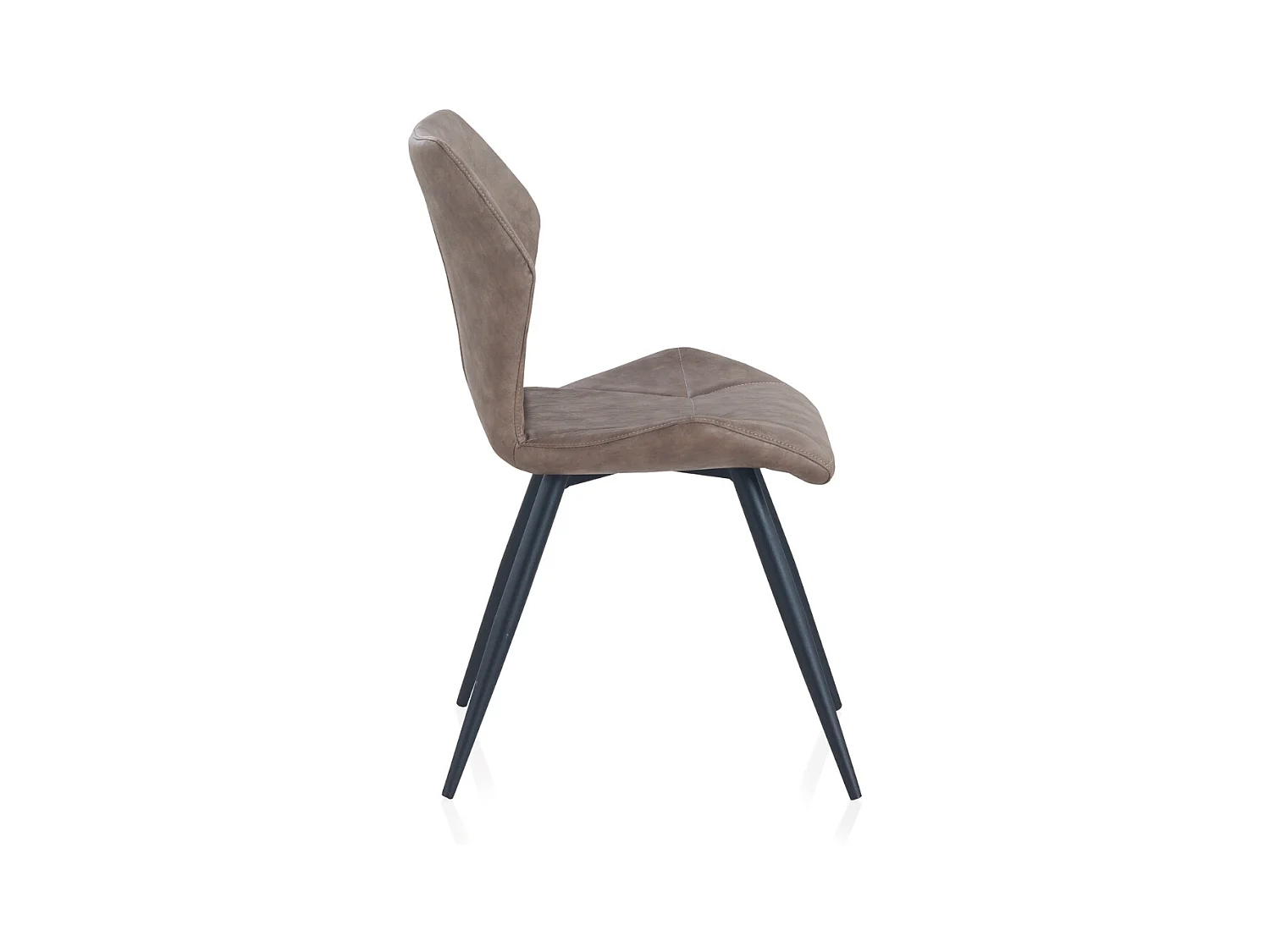 Lot de 2 chaises tapissées taupe pieds métal noir