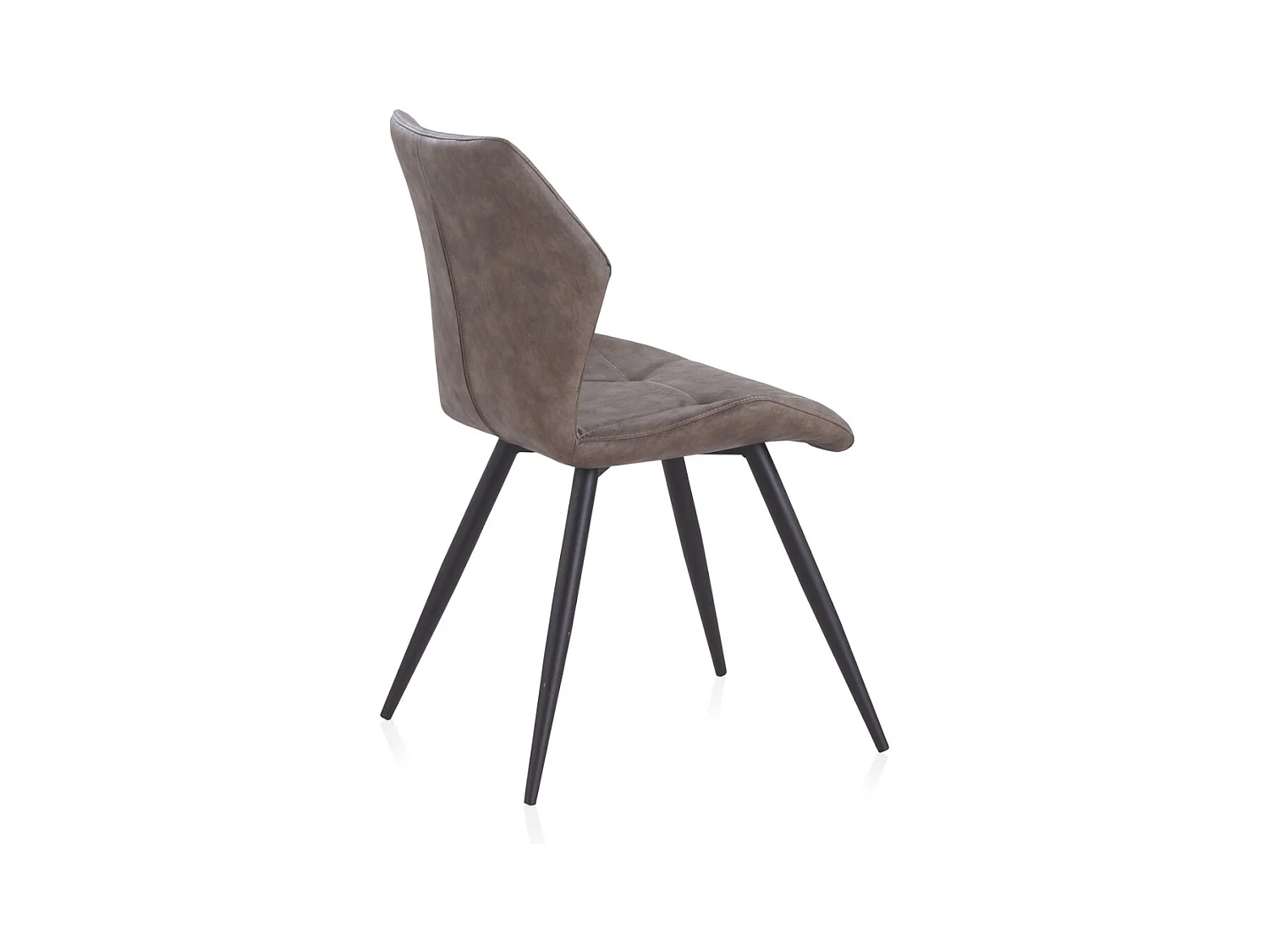 Lot de 2 chaises tapissées taupe pieds métal noir