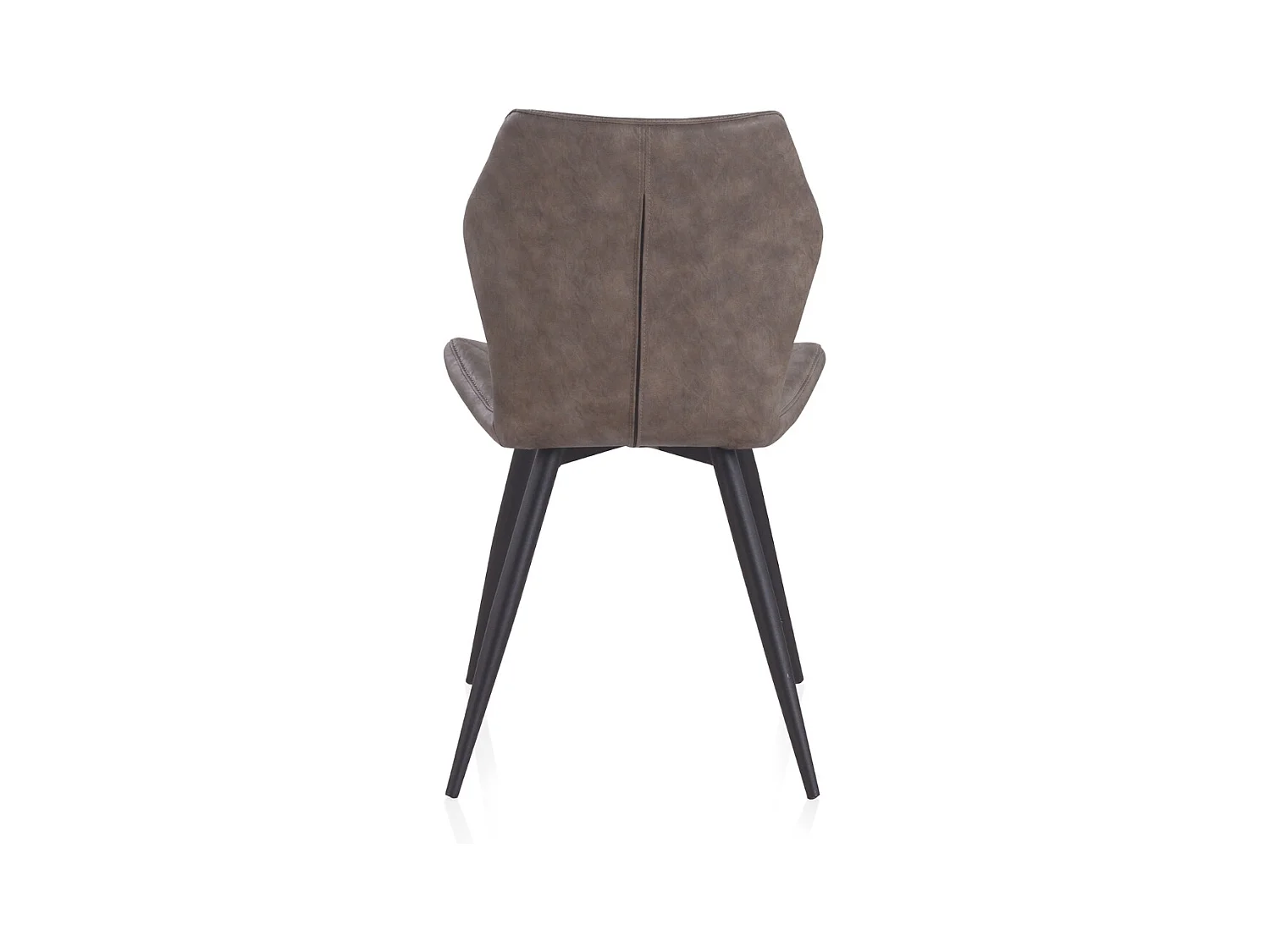 Lot de 2 chaises tapissées taupe pieds métal noir