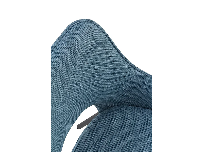 Pacote 4 cadeiras estofadas bicolores azul/cinza com pés metálicos pretos