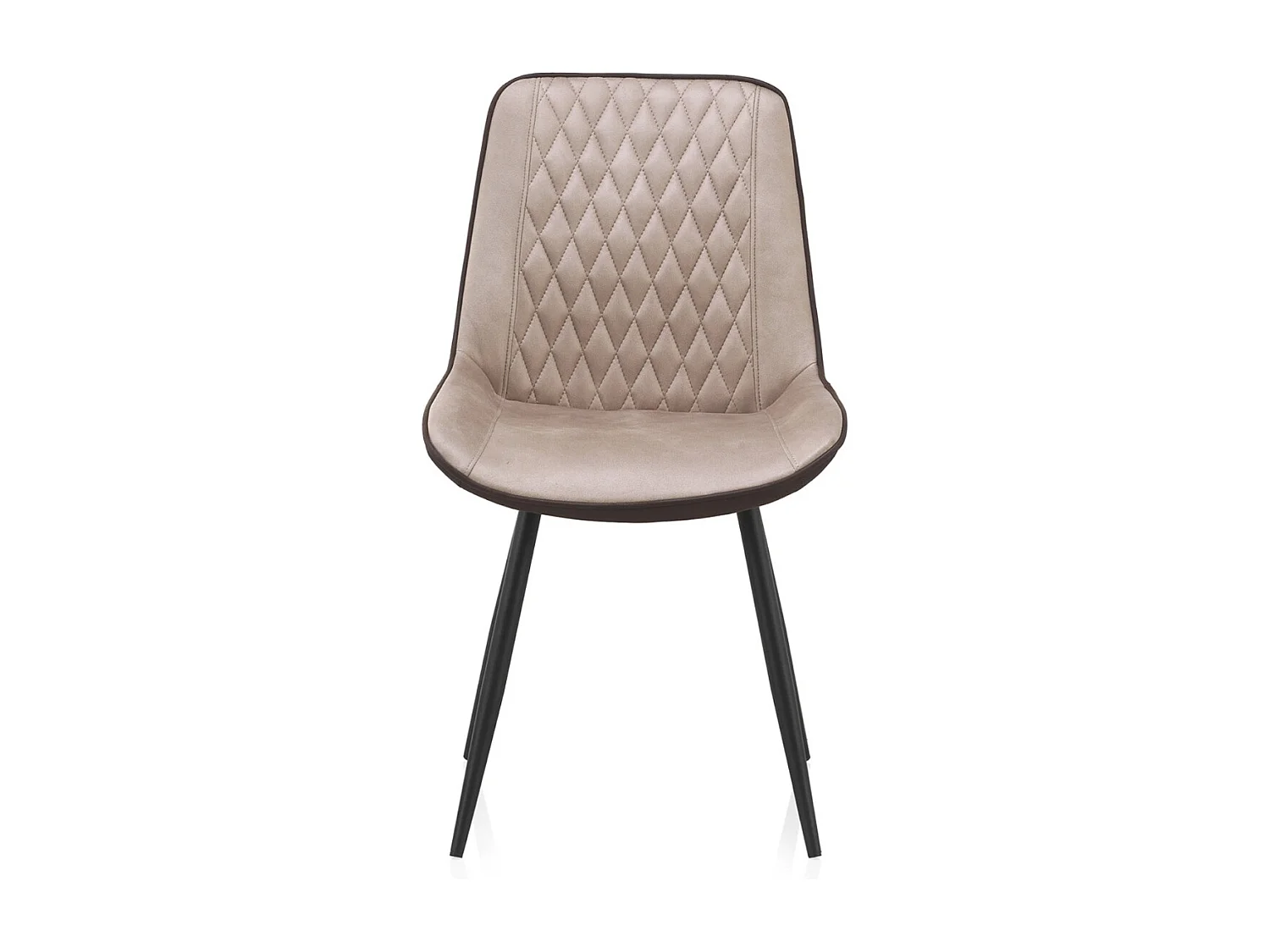 Lot de 2 chaises rembourrées bicolores avec pieds métalliques noirs