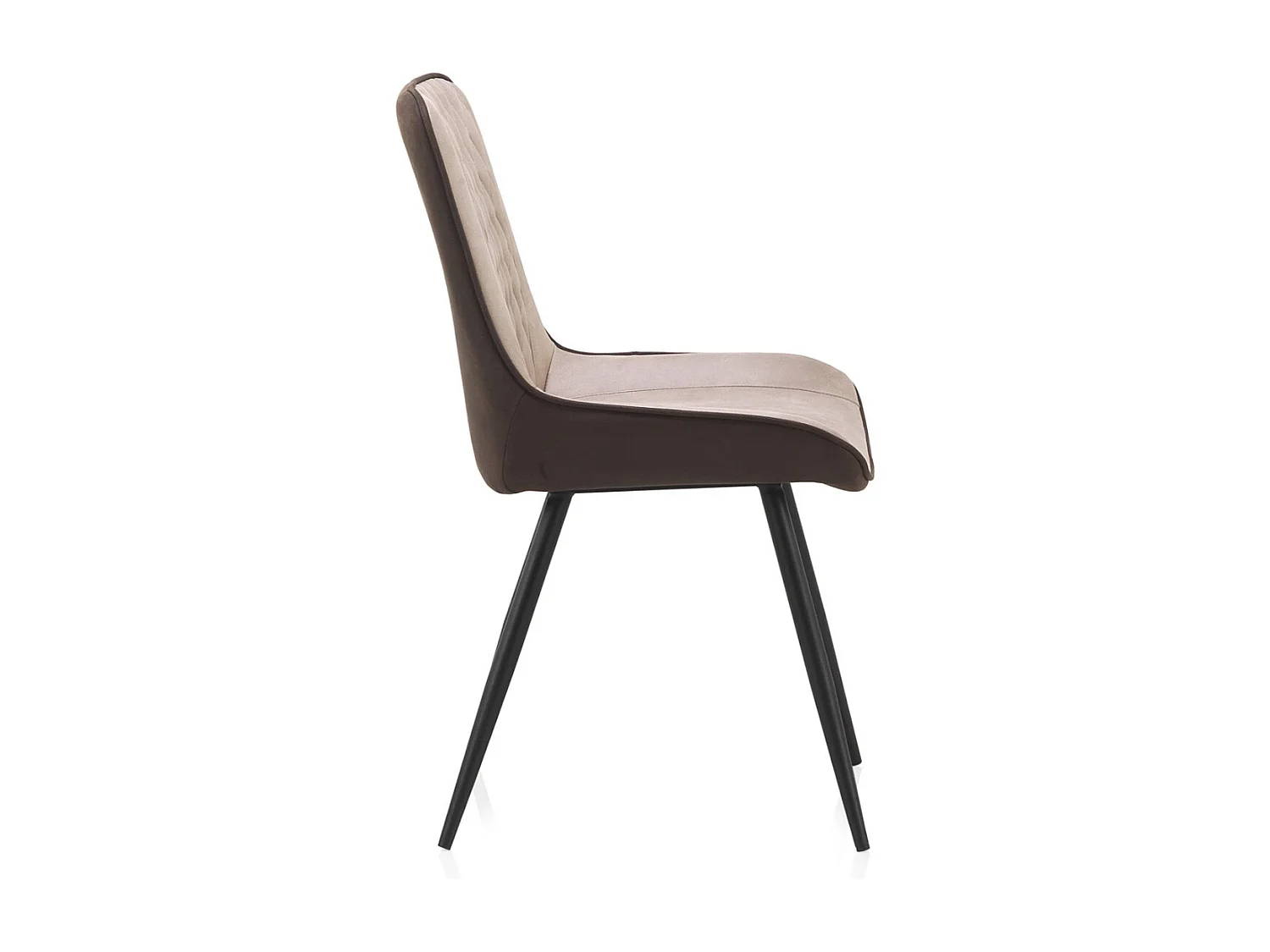 Lot de 2 chaises rembourrées bicolores avec pieds métalliques noirs