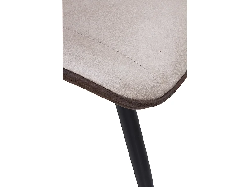 Lot de 2 chaises rembourrées bicolores avec pieds métalliques noirs