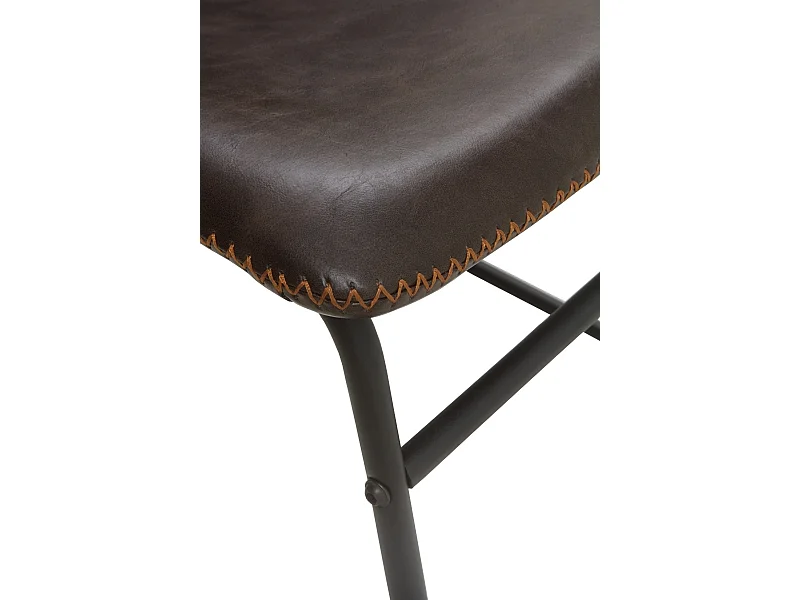 Lot de 4 chaises rembourrées marron avec pieds métalliques noirs