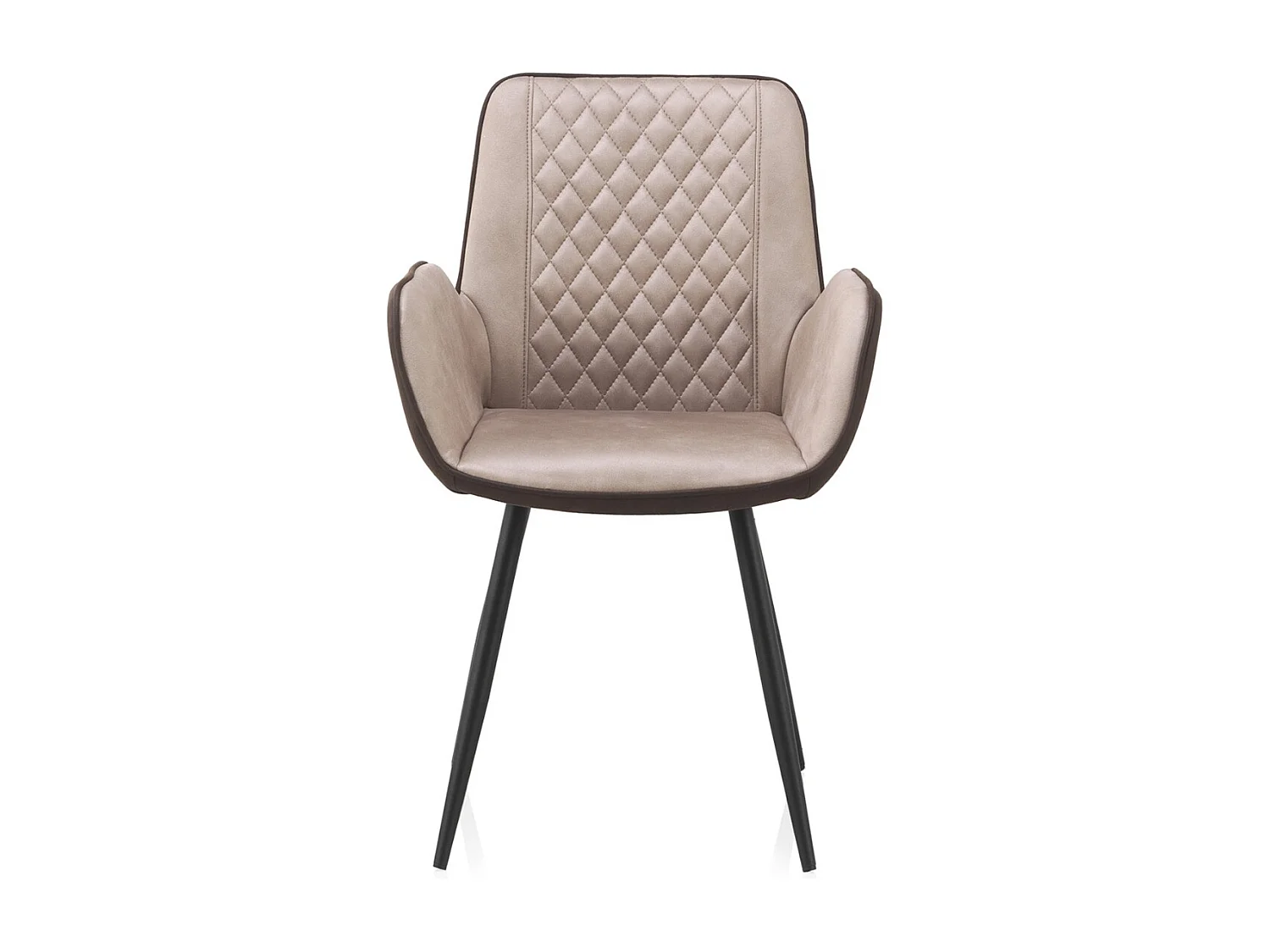 Set 2 poltrone imbottite bicolore con gambe in metallo nero