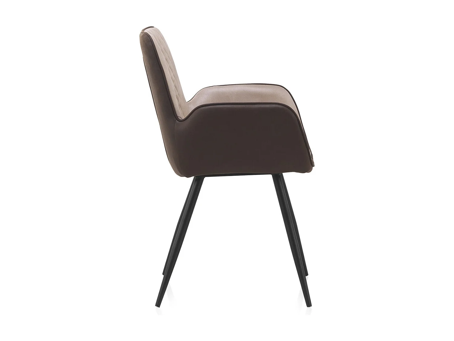 Set 2 poltrone imbottite bicolore con gambe in metallo nero