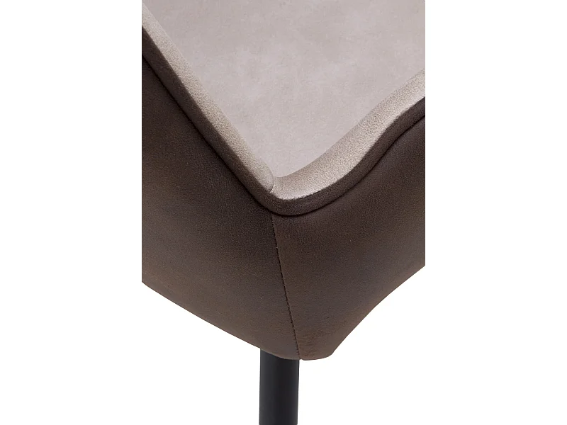 Set 2 poltrone imbottite bicolore con gambe in metallo nero