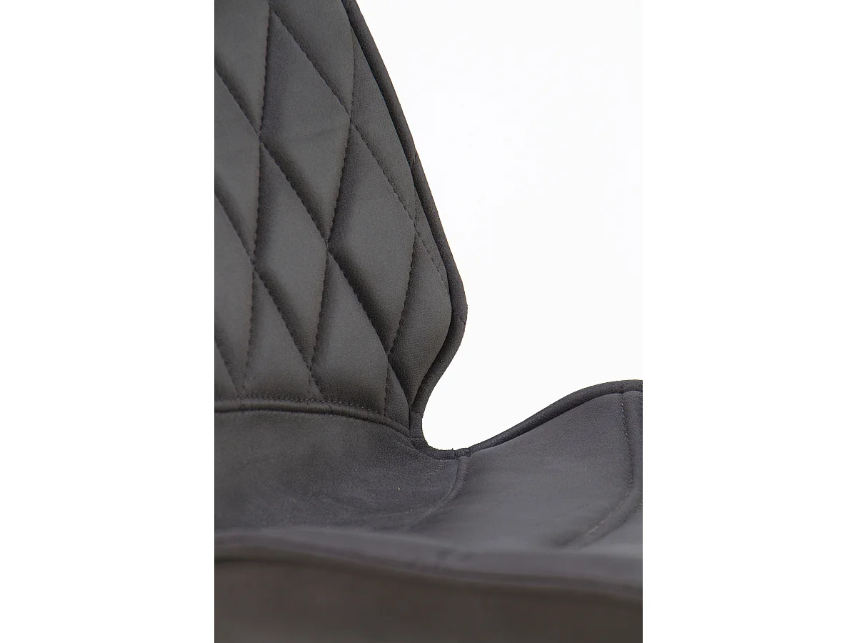 Lot de 2 chaises rembourrées gris foncé avec pieds métalliques noirs