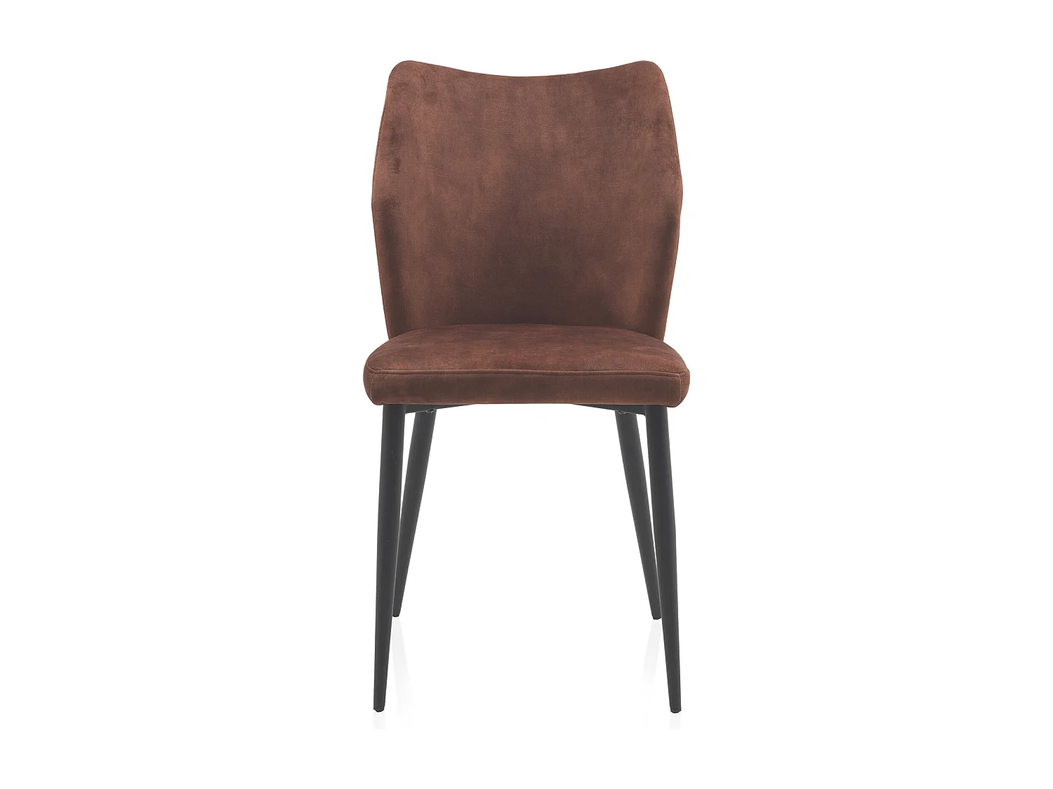 Lot de 4 chaises rembourrées marron avec pieds métalliques noirs